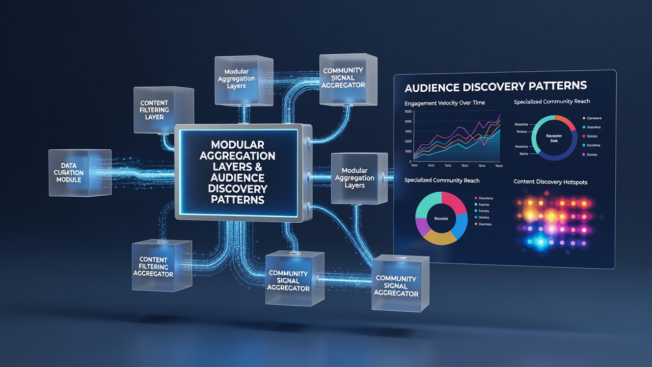 Chart illustrating audience discovery flow through modular layers in niche marketplaces with percentage increases noted for 2026